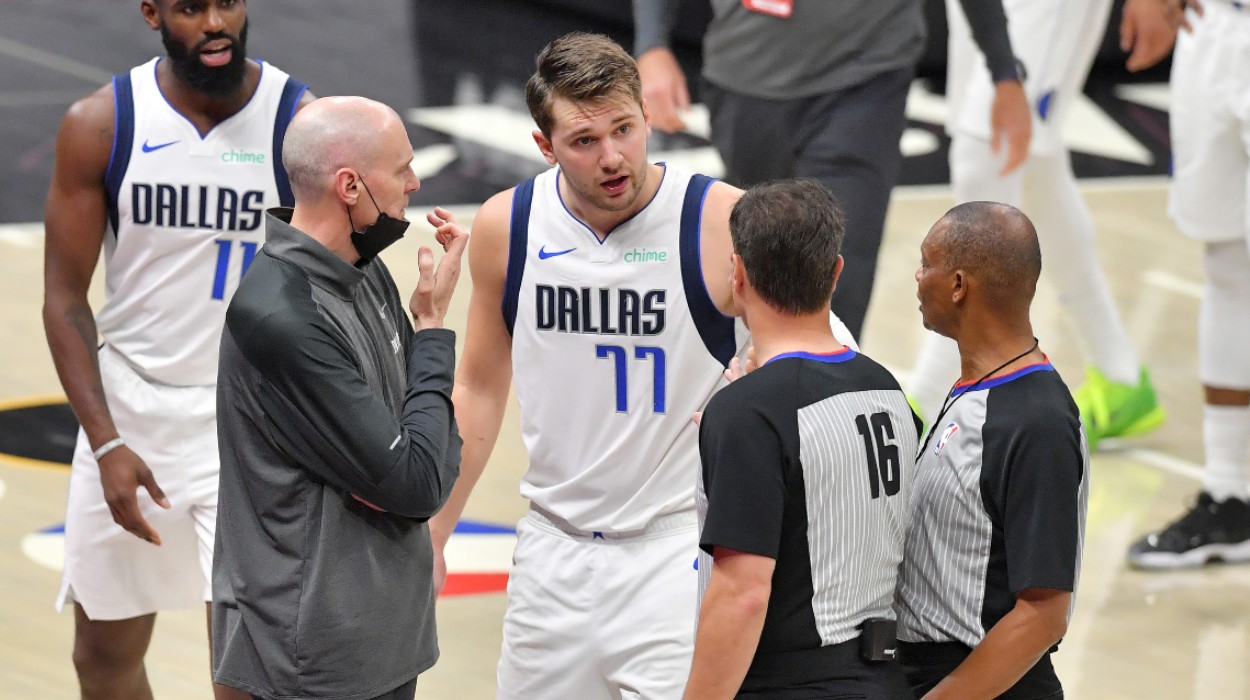 Head coach Rick Carlisle Luka Doncic Dallas Mavericks